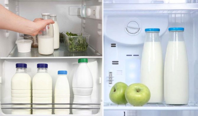 хранение молока в холодильнике
