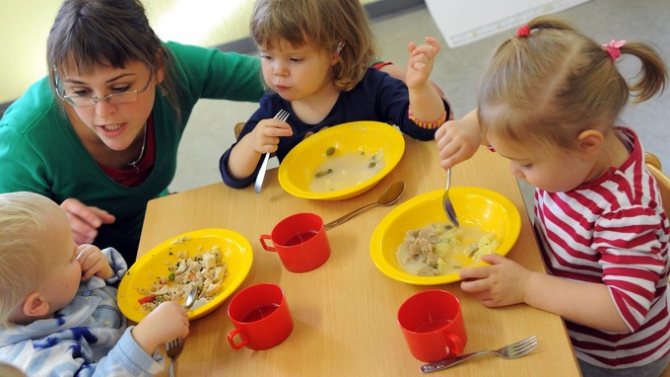 Lunch in the nursery group