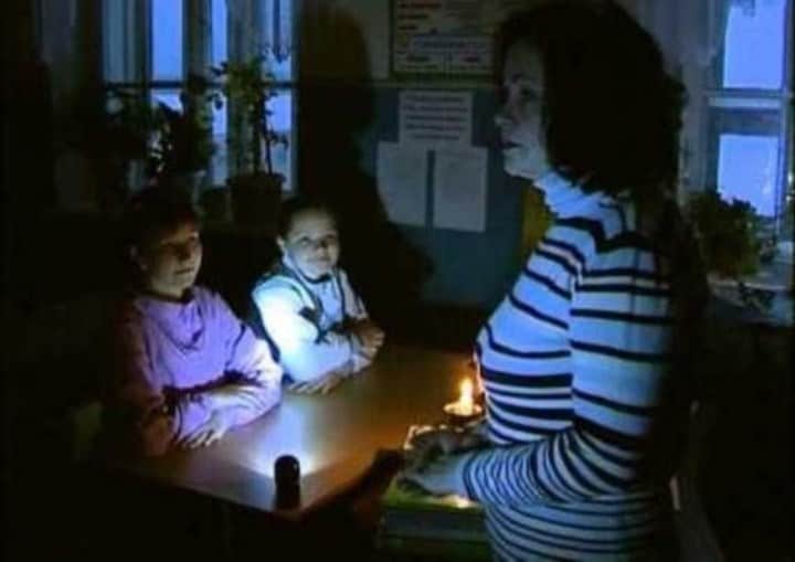 Rice. 1. Lesson at school by candlelight 